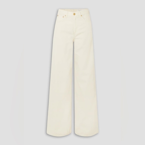 Rag & Bone ecru Sofie high-rise wide-leg jeans - size 30 - Picture 3 of 8